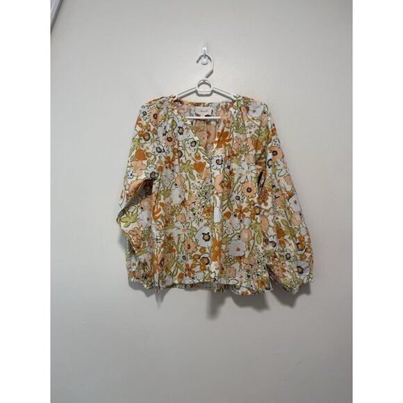 Cleobella Tuckernuck Retro Floral Galenda Cotton Blouse Size Small - Picture 3 of 8